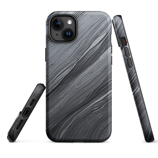 Damascus Steel iPhone Case Hardshell 3D Wrap Thermal Dark Grey Metal CREATIVETECH