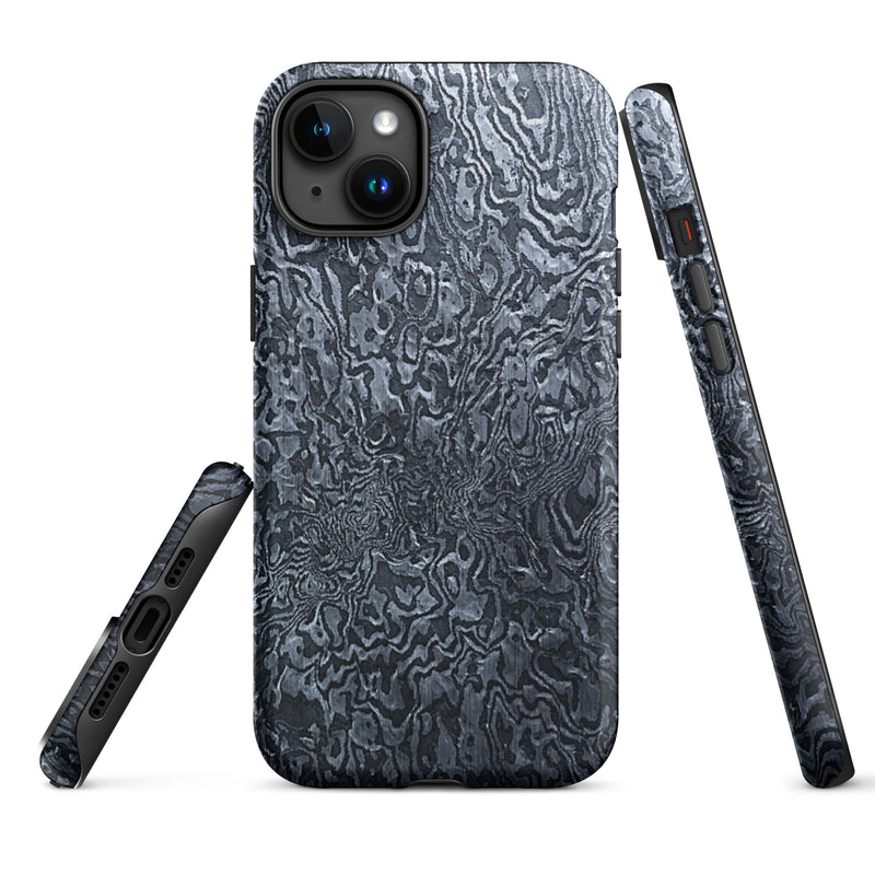 Load image into Gallery viewer, Damascus Steel iPhone Case Hardshell 3D Wrap  Thermal CREATIVETECH
