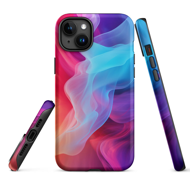 Load image into Gallery viewer, Purple Red Blue Smoke iPhone Case Hardshell 3D Wrap Thermal CREATIVETECH