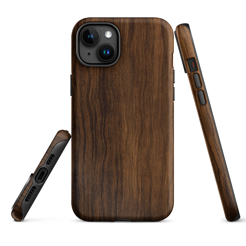 Load image into Gallery viewer, Medium Brown Wood iPhone Case Hardshell 3D Wrap Thermal CREATIVETECH