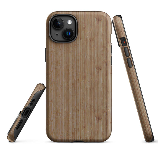 Brown Bamboo Wood iPhone Case Hardshell 3D Wrap Thermal CREATIVETECH