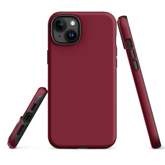 Burgundy Red iPhone Case Hardshell 3D Wrap Thermal Plain Color CREATIVETECH