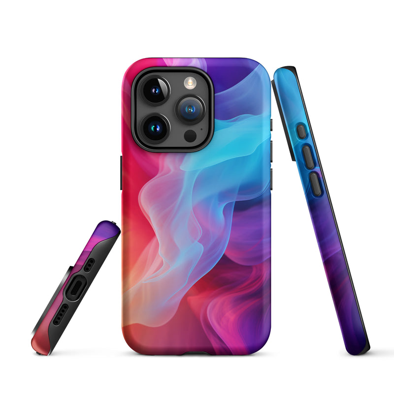 Load image into Gallery viewer, Purple Red Blue Smoke iPhone Case Hardshell 3D Wrap Thermal CREATIVETECH