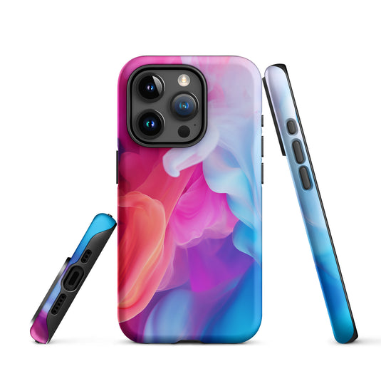 Blue Purple Liquid Paint iPhone Case Hardshell 3D Wrap Thermal CREATIVETECH