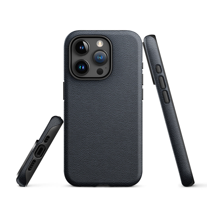 Load image into Gallery viewer, Black Leather iPhone Case Hardshell 3D Wrap Thermal CREATIVETECH