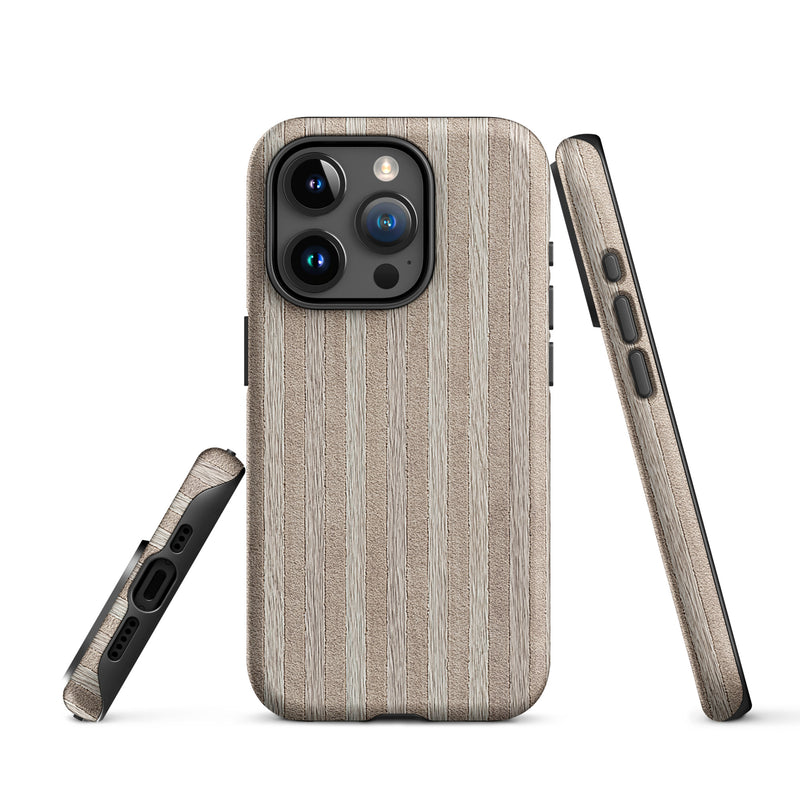 Load image into Gallery viewer, Light Striped Wood iPhone Case Hardshell 3D Wrap Thermal CREATIVETECH
