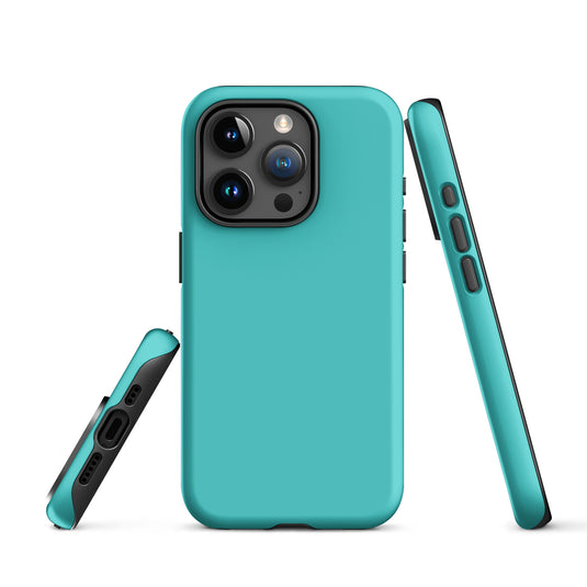 Turquoise Blue iPhone Case Hardshell 3D Wrap Thermal Plain Color CREATIVETECH