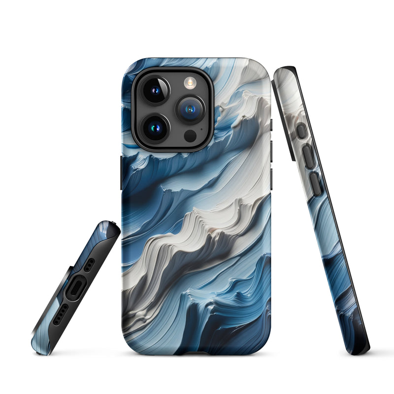 Load image into Gallery viewer, Blue White Paint Style Colorful iPhone Case Hardshell 3D Wrap Thermal Double Layer CREATIVETECH