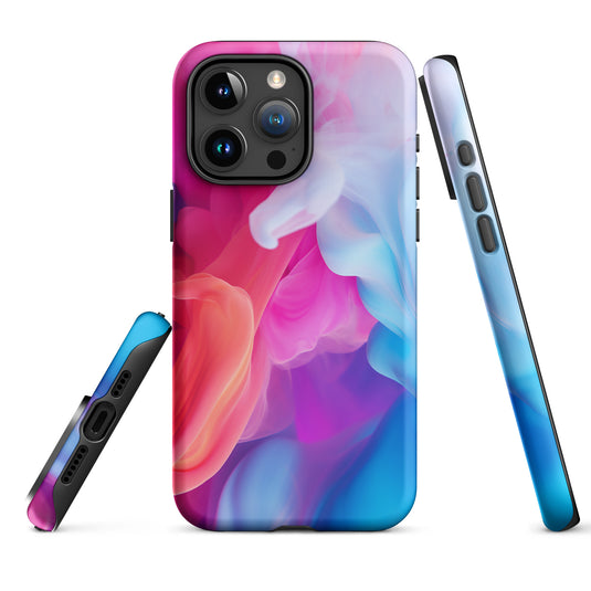 Blue Purple Liquid Paint iPhone Case Hardshell 3D Wrap Thermal CREATIVETECH