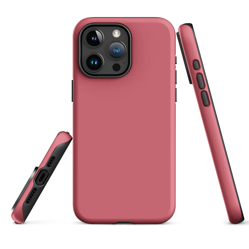 Load image into Gallery viewer, Cabaret Pink iPhone Case Hardshell 3D Wrap Thermal Plain Color CREATIVETECH