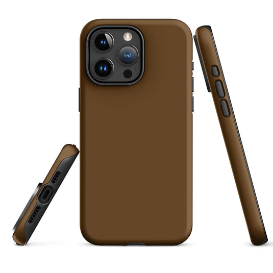 Brown iPhone Case Hardshell 3D Wrap Thermal Plain Color CREATIVETECH