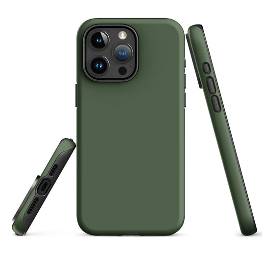 Deep Sage Green iPhone Case Hardshell 3D Wrap Thermal Plain Color CREATIVETECH