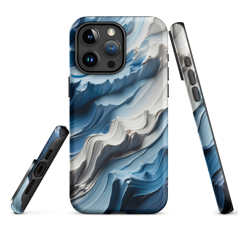 Load image into Gallery viewer, Blue White Paint Style Colorful iPhone Case Hardshell 3D Wrap Thermal Double Layer CREATIVETECH