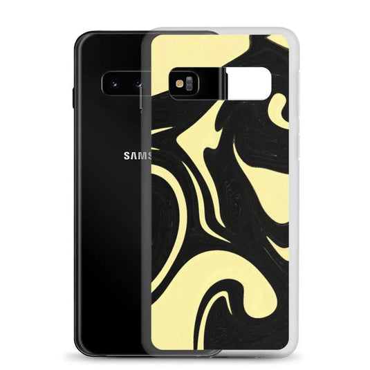 Banana Yellow Black Industrial Liquid Paint Style Flexible Clear Samsung Case Bump Resistant Corners CREATIVETECH