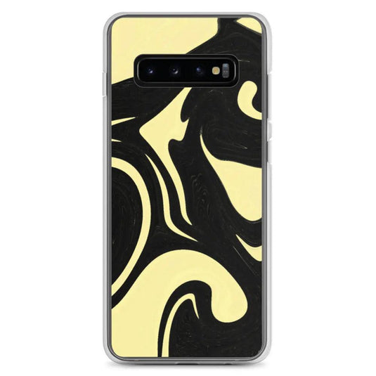 Banana Yellow Black Industrial Liquid Paint Style Flexible Clear Samsung Case Bump Resistant Corners CREATIVETECH