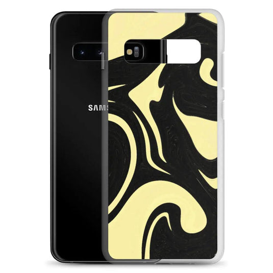 Banana Yellow Black Industrial Liquid Paint Style Flexible Clear Samsung Case Bump Resistant Corners CREATIVETECH