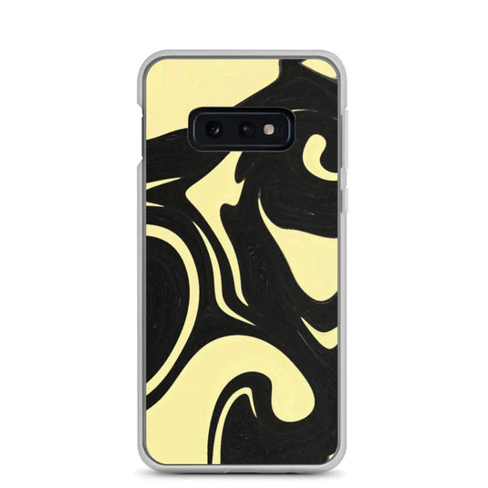 Banana Yellow Black Industrial Liquid Paint Style Flexible Clear Samsung Case Bump Resistant Corners CREATIVETECH