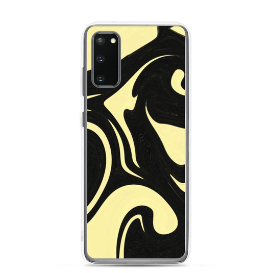 Banana Yellow Black Industrial Liquid Paint Style Flexible Clear Samsung Case Bump Resistant Corners CREATIVETECH