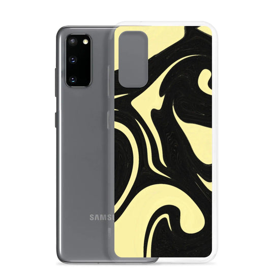 Banana Yellow Black Industrial Liquid Paint Style Flexible Clear Samsung Case Bump Resistant Corners CREATIVETECH