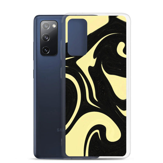 Banana Yellow Black Industrial Liquid Paint Style Flexible Clear Samsung Case Bump Resistant Corners CREATIVETECH