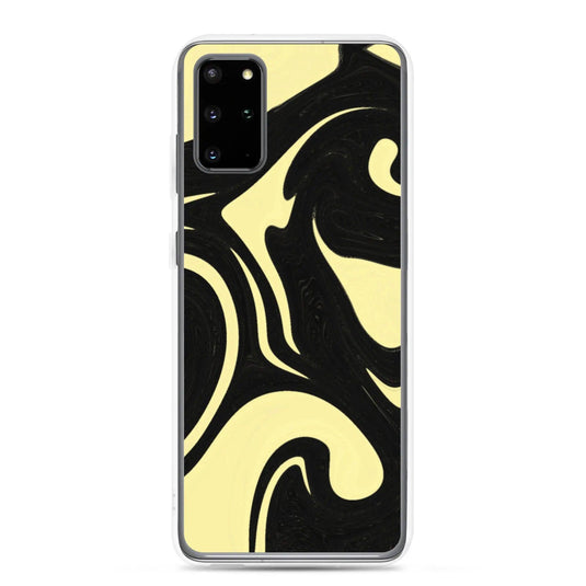 Banana Yellow Black Industrial Liquid Paint Style Flexible Clear Samsung Case Bump Resistant Corners CREATIVETECH