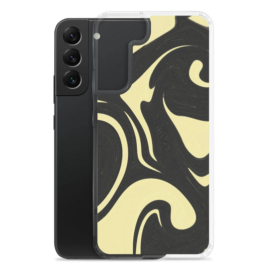 Banana Yellow Black Industrial Liquid Paint Style Flexible Clear Samsung Case Bump Resistant Corners CREATIVETECH
