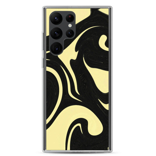 Banana Yellow Black Industrial Liquid Paint Style Flexible Clear Samsung Case Bump Resistant Corners CREATIVETECH