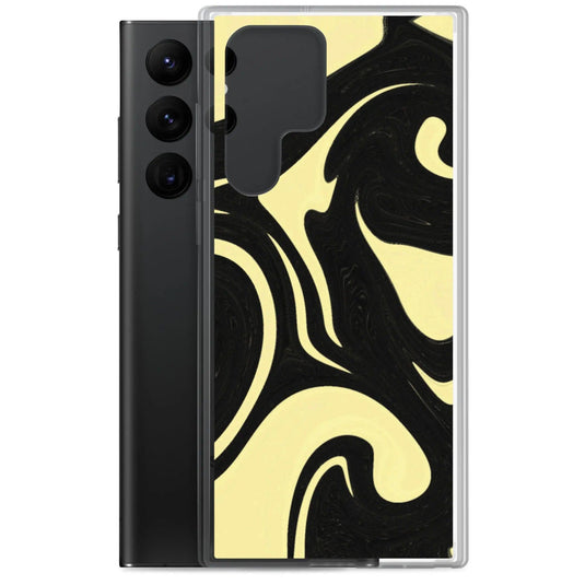 Banana Yellow Black Industrial Liquid Paint Style Flexible Clear Samsung Case Bump Resistant Corners CREATIVETECH