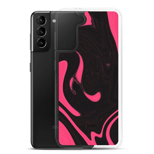 Berry Pink Black Industrial Liquid Paint Style Flexible Clear Samsung Case Bump Resistant Corners CREATIVETECH
