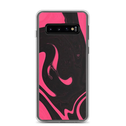 Berry Pink Black Industrial Liquid Paint Style Flexible Clear Samsung Case Bump Resistant Corners CREATIVETECH
