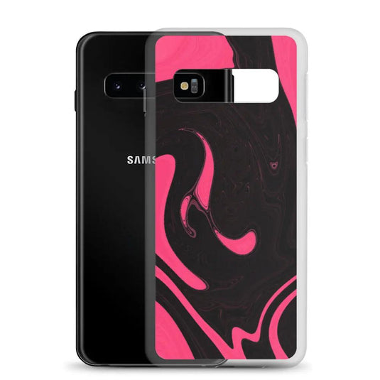 Berry Pink Black Industrial Liquid Paint Style Flexible Clear Samsung Case Bump Resistant Corners CREATIVETECH