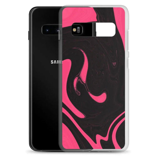 Berry Pink Black Industrial Liquid Paint Style Flexible Clear Samsung Case Bump Resistant Corners CREATIVETECH