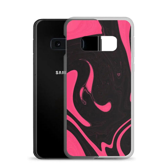 Berry Pink Black Industrial Liquid Paint Style Flexible Clear Samsung Case Bump Resistant Corners CREATIVETECH