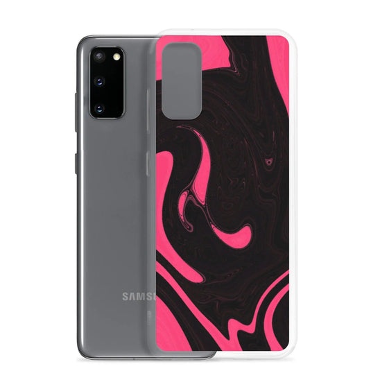 Berry Pink Black Industrial Liquid Paint Style Flexible Clear Samsung Case Bump Resistant Corners CREATIVETECH