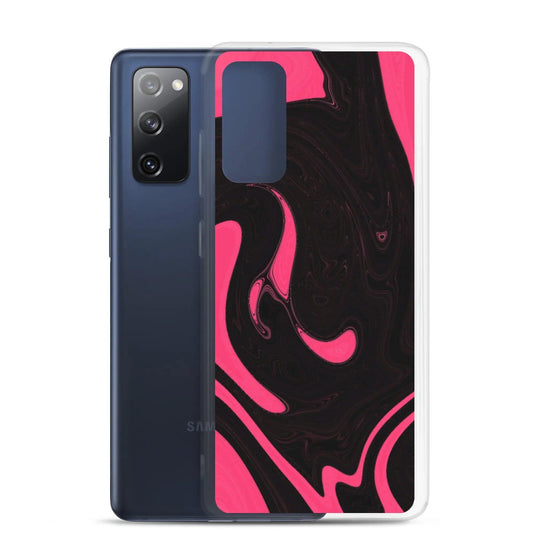 Berry Pink Black Industrial Liquid Paint Style Flexible Clear Samsung Case Bump Resistant Corners CREATIVETECH