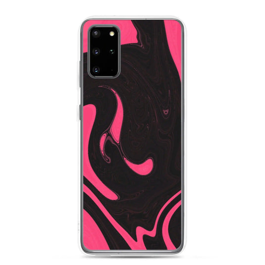 Berry Pink Black Industrial Liquid Paint Style Flexible Clear Samsung Case Bump Resistant Corners CREATIVETECH