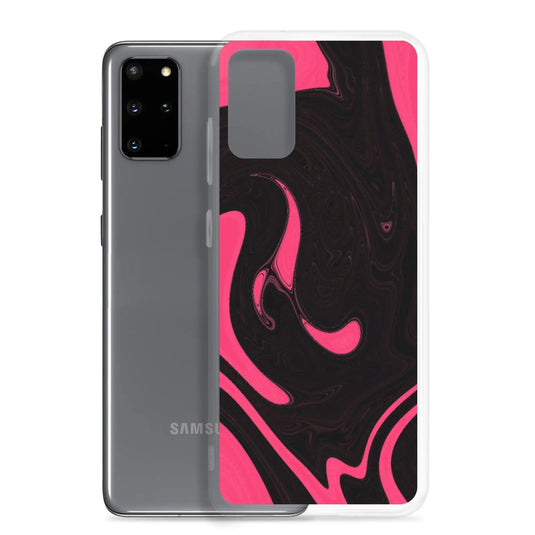 Berry Pink Black Industrial Liquid Paint Style Flexible Clear Samsung Case Bump Resistant Corners CREATIVETECH