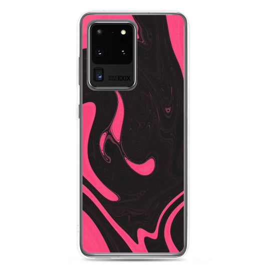 Berry Pink Black Industrial Liquid Paint Style Flexible Clear Samsung Case Bump Resistant Corners CREATIVETECH