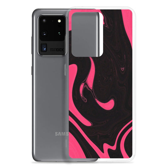 Berry Pink Black Industrial Liquid Paint Style Flexible Clear Samsung Case Bump Resistant Corners CREATIVETECH