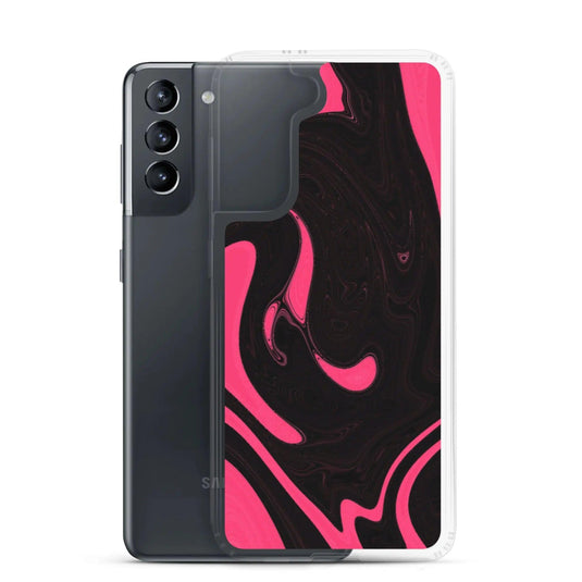 Berry Pink Black Industrial Liquid Paint Style Flexible Clear Samsung Case Bump Resistant Corners CREATIVETECH