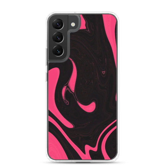 Berry Pink Black Industrial Liquid Paint Style Flexible Clear Samsung Case Bump Resistant Corners CREATIVETECH
