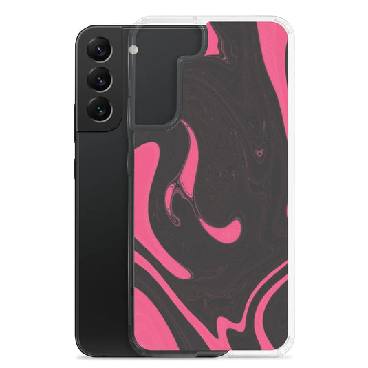 Berry Pink Black Industrial Liquid Paint Style Flexible Clear Samsung Case Bump Resistant Corners CREATIVETECH