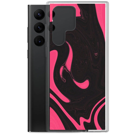 Berry Pink Black Industrial Liquid Paint Style Flexible Clear Samsung Case Bump Resistant Corners CREATIVETECH