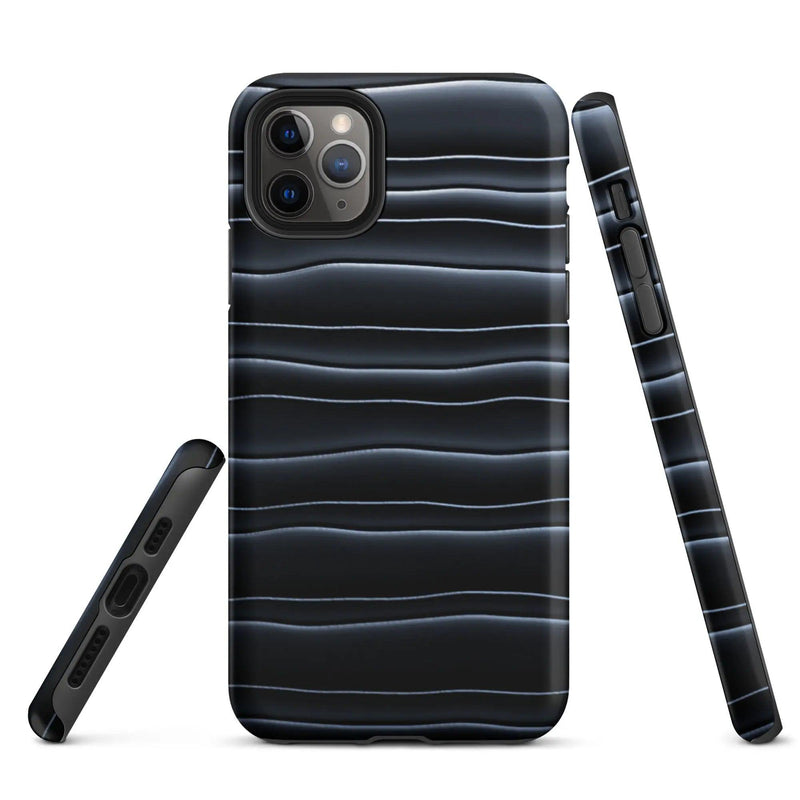 Load image into Gallery viewer, Black Blob Pattern Double Layered Impact Resistant Tough iPhone Case 3D Wrap Matte or Glossy Finish CREATIVETECH