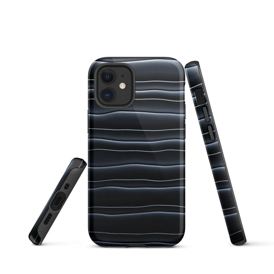Black Blob Pattern Double Layered Impact Resistant Tough iPhone Case 3D Wrap Matte or Glossy Finish CREATIVETECH
