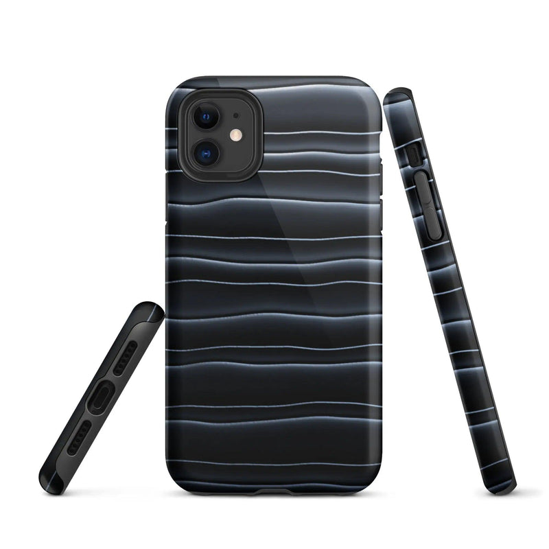 Load image into Gallery viewer, Black Blob Pattern Double Layered Impact Resistant Tough iPhone Case 3D Wrap Matte or Glossy Finish CREATIVETECH