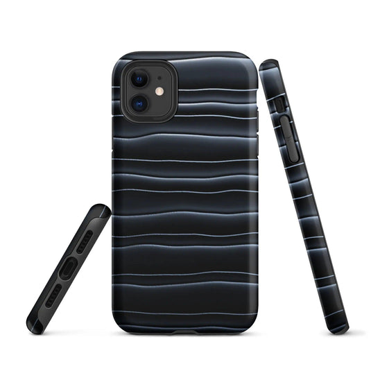 Black Blob Pattern Double Layered Impact Resistant Tough iPhone Case 3D Wrap Matte or Glossy Finish CREATIVETECH