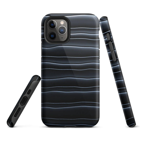 Black Blob Pattern Double Layered Impact Resistant Tough iPhone Case 3D Wrap Matte or Glossy Finish CREATIVETECH
