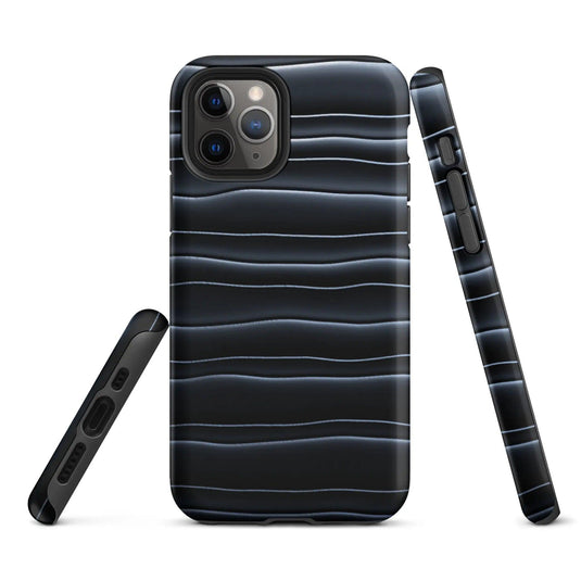 Black Blob Pattern Double Layered Impact Resistant Tough iPhone Case 3D Wrap Matte or Glossy Finish CREATIVETECH