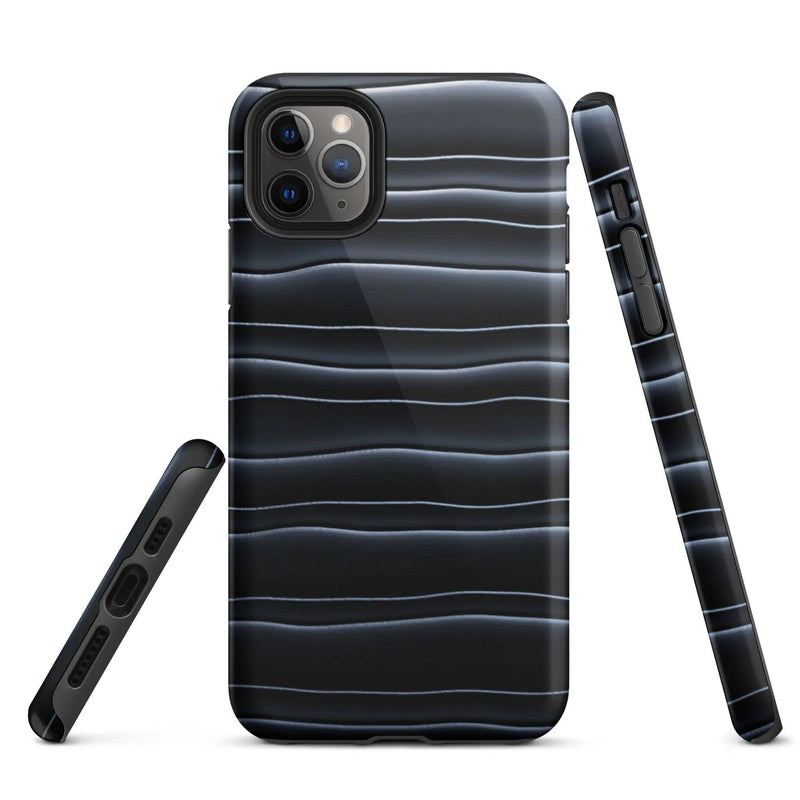 Load image into Gallery viewer, Black Blob Pattern Double Layered Impact Resistant Tough iPhone Case 3D Wrap Matte or Glossy Finish CREATIVETECH